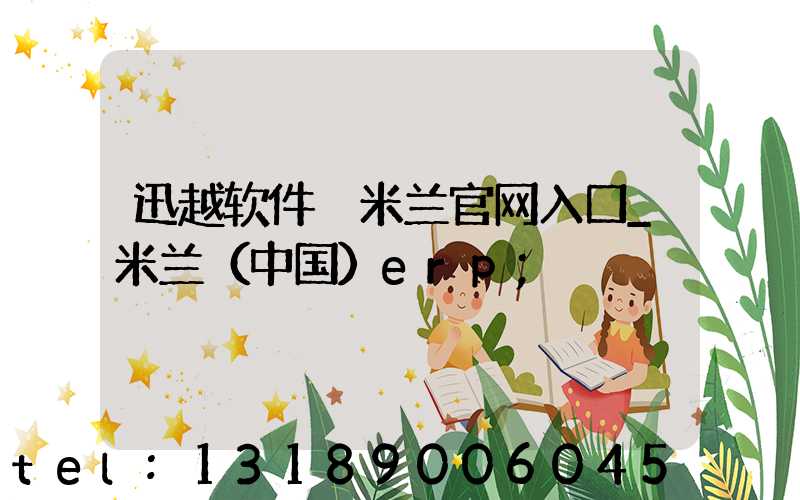 迅越软件 米兰官网入口_米兰（中国）erp